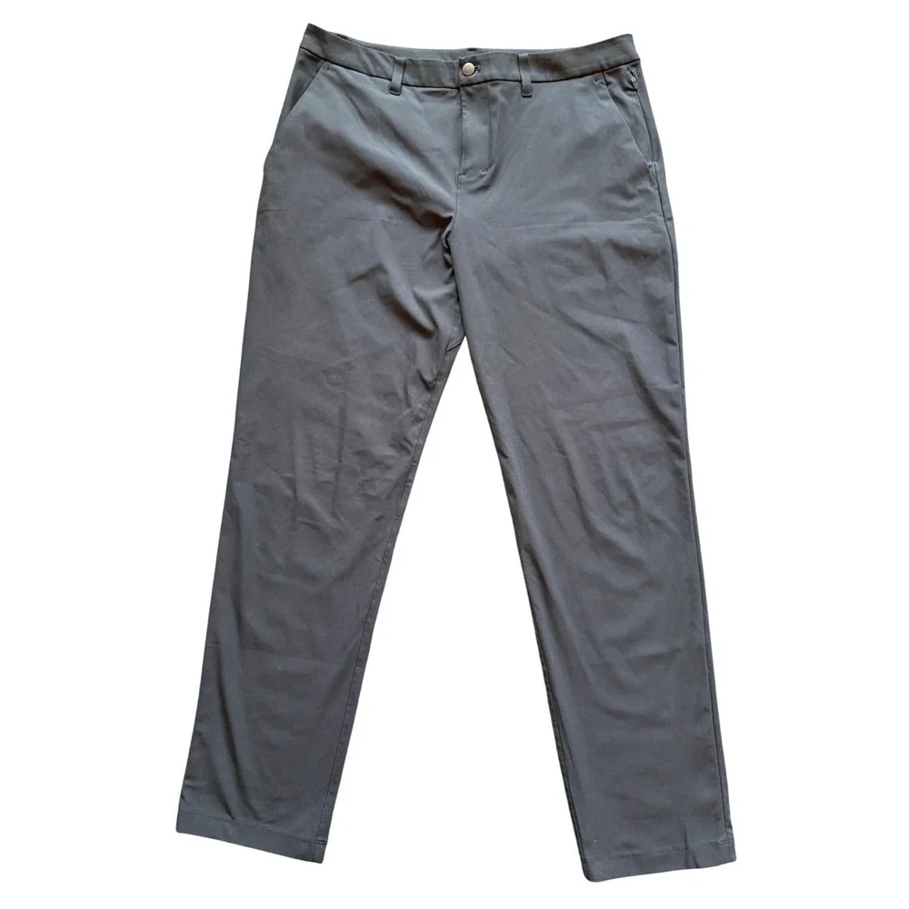 Lululemon Commission Slim Fit Pant Warpstreme Charcoal Grey Mens 35x32 - Picture 1 of 6